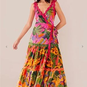 Colorful Farm Rio wrap dress SZ M